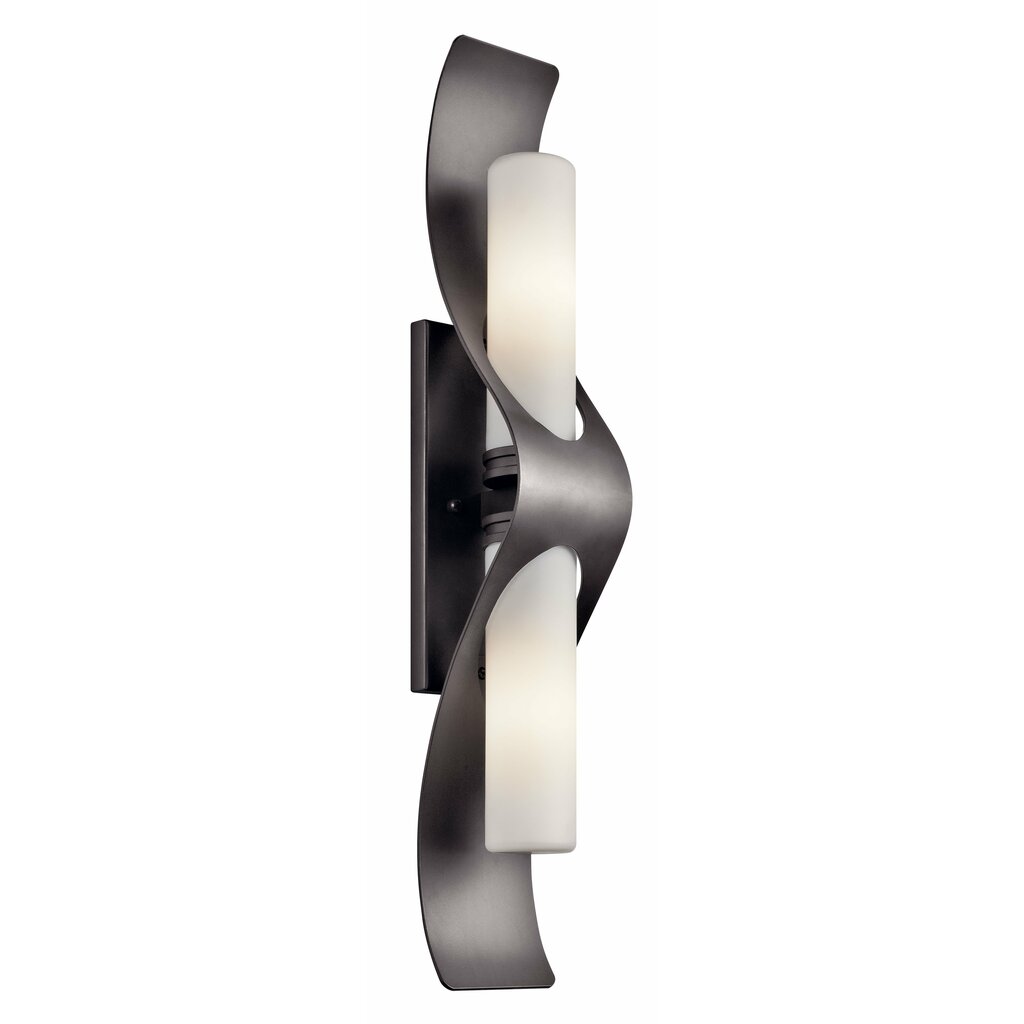 Kichler 49151AZ Fixture This 2 light halogen outdoor wall fixture from