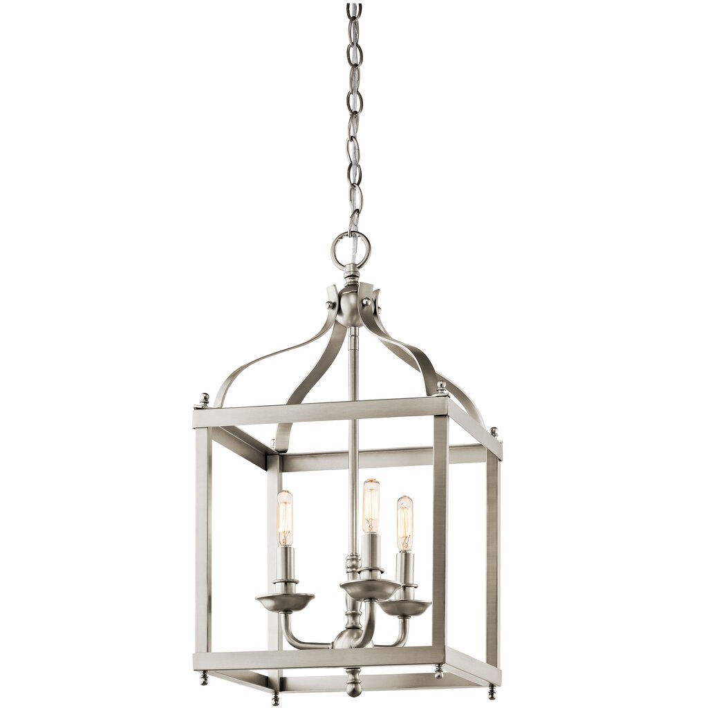Kichler 42566NI Fixture This 3 light foyer pendant cage from the