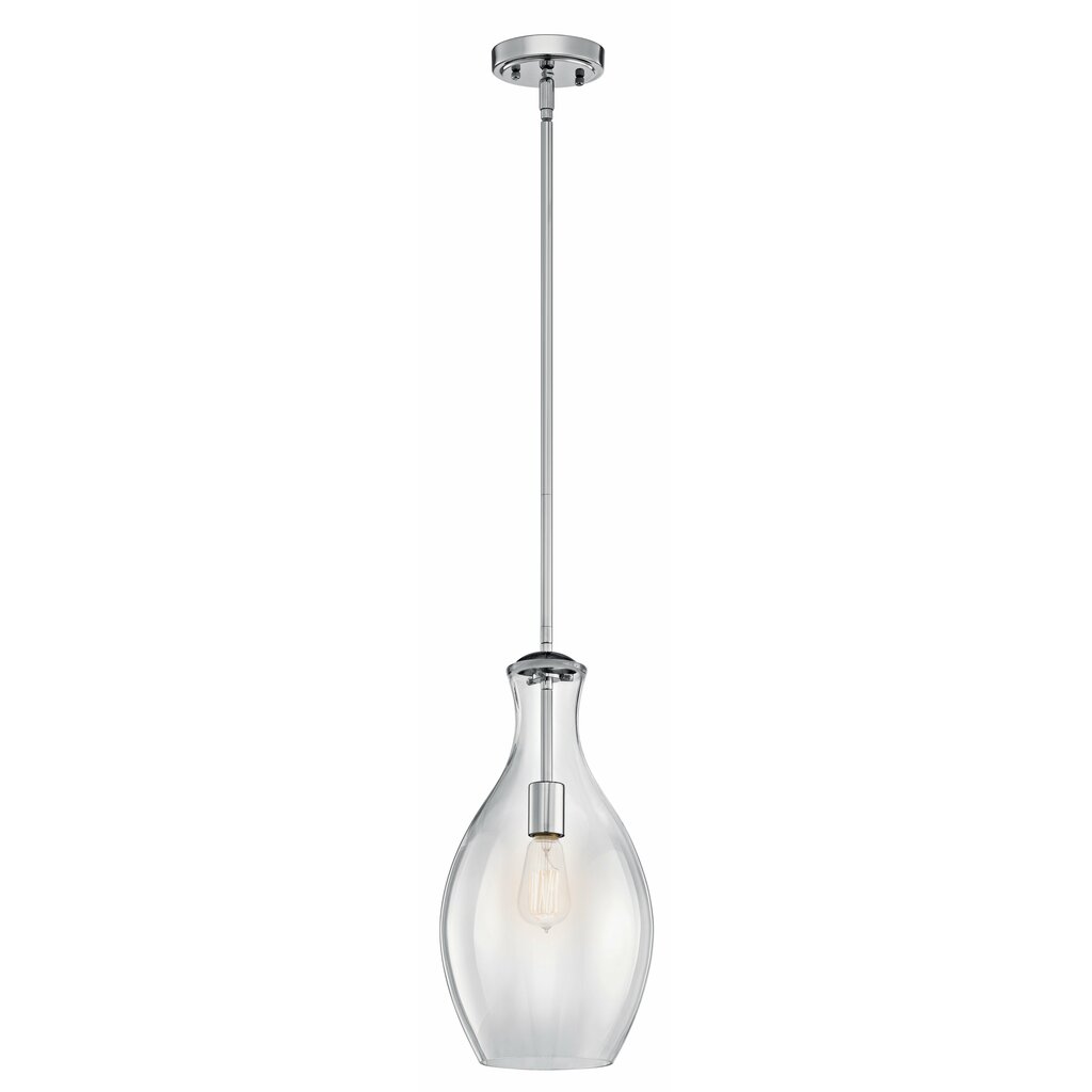 Kichler 42047CH Fixture The design of this 1 light mini pendant from