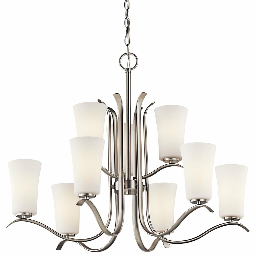 Kichler 43075NI Fixture This 9 light 2 tier chandelier from the
