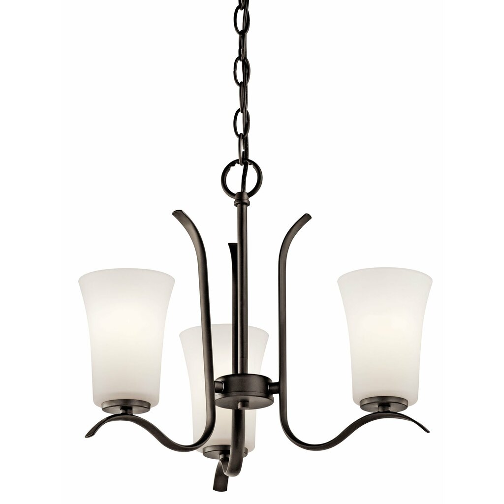 Kichler 43073OZ Fixture This 3 light mini chandelier from the