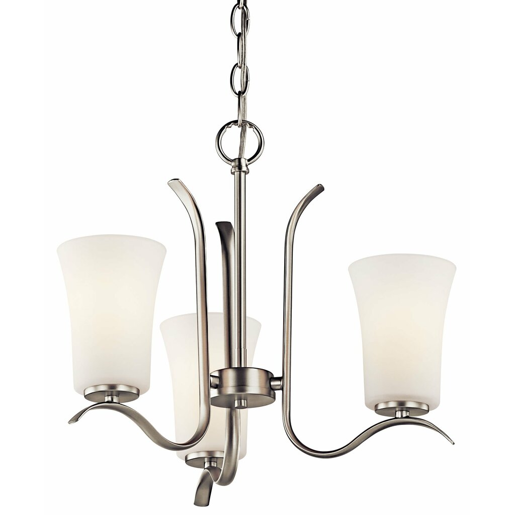 Kichler 43073NI Fixture This 3 light mini chandelier from the