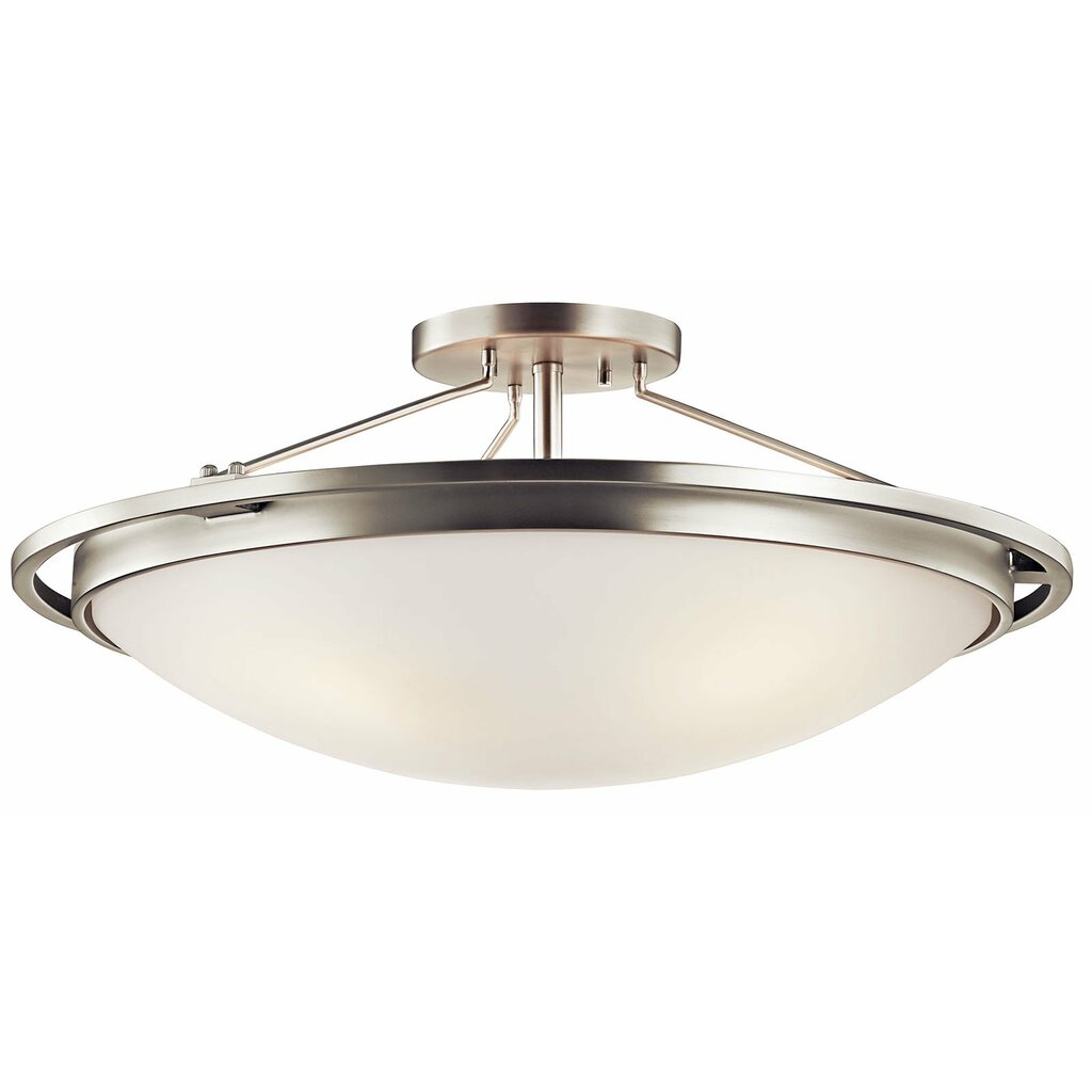 Kichler 42025NI Fixture This 4 light semi flush ceiling fixture