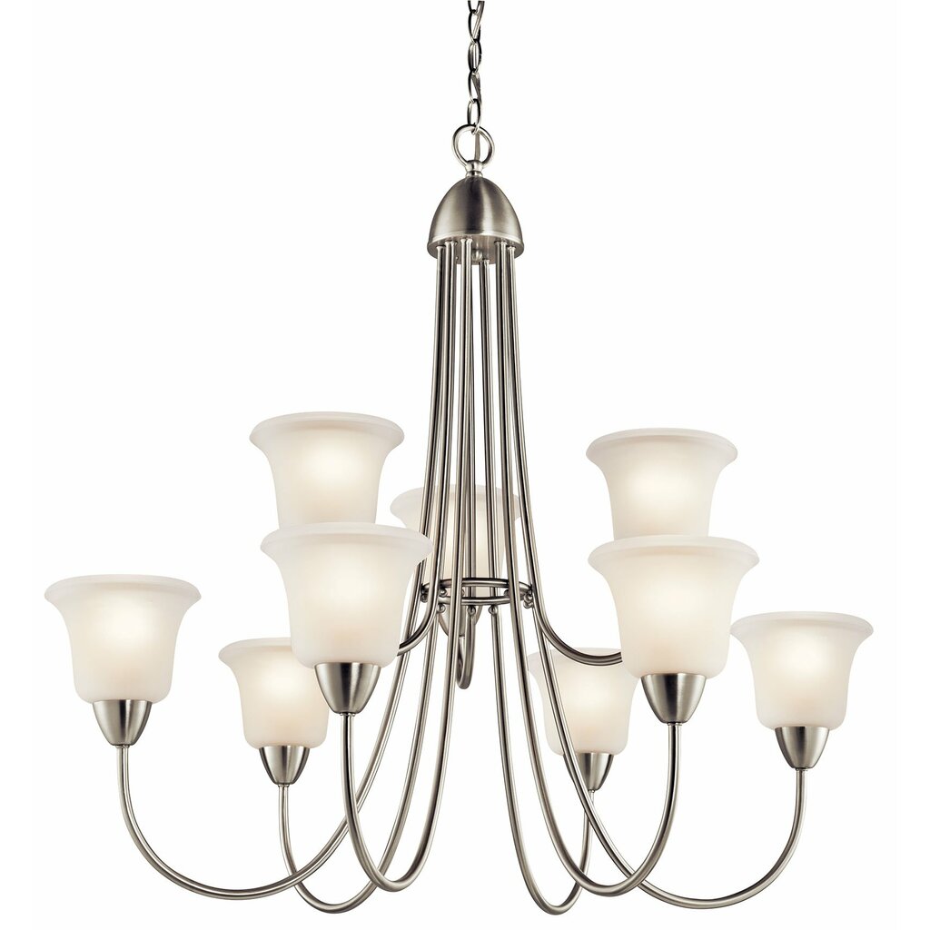 Kichler 42885NI Fixture This tasteful 9 light chandelier from the