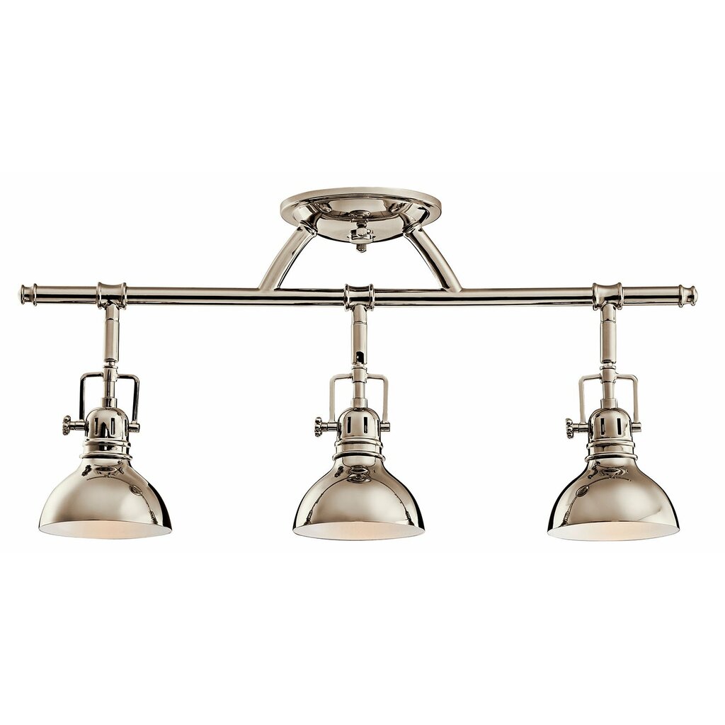 Kichler 7050PN Fixture This refined 3 light halogen fixed rail
