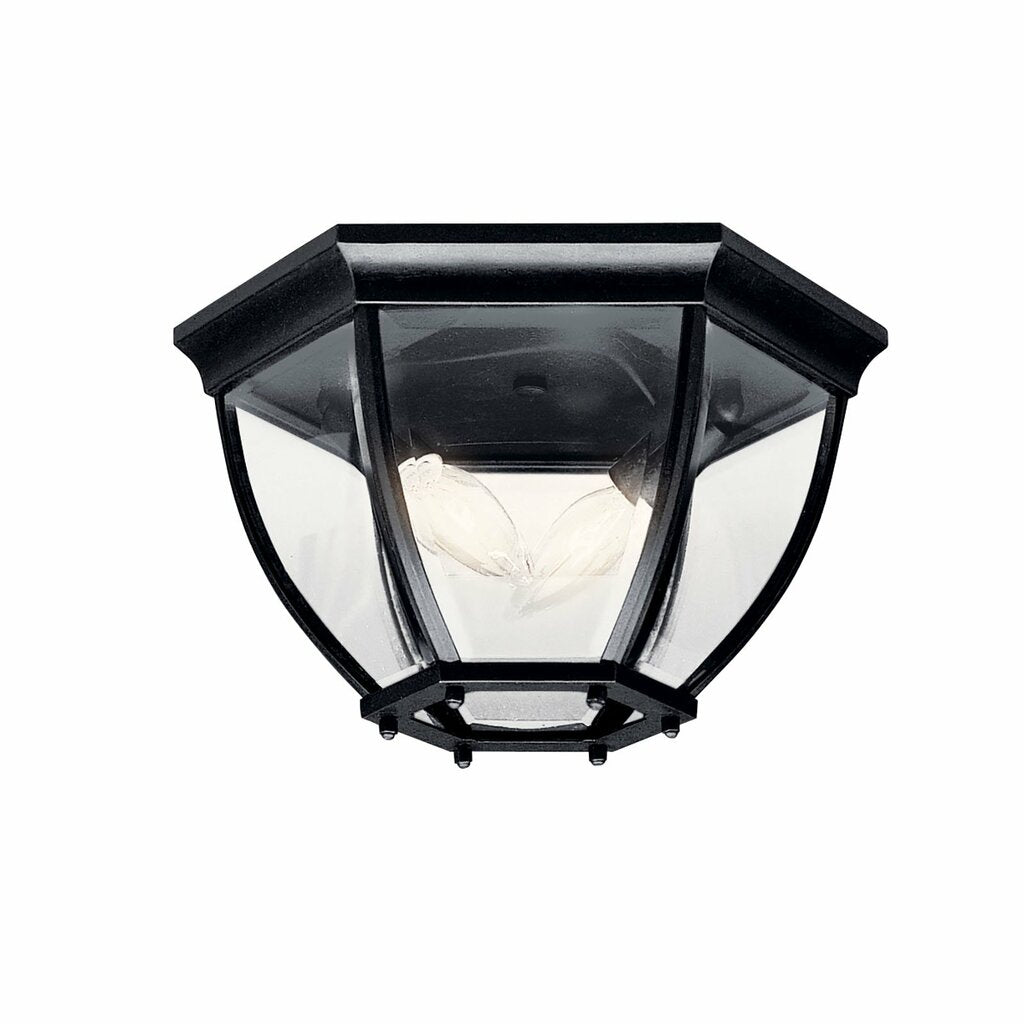 Kichler 9886BK Fixture The 15.25 inch 3 Light Flush Mount in Black