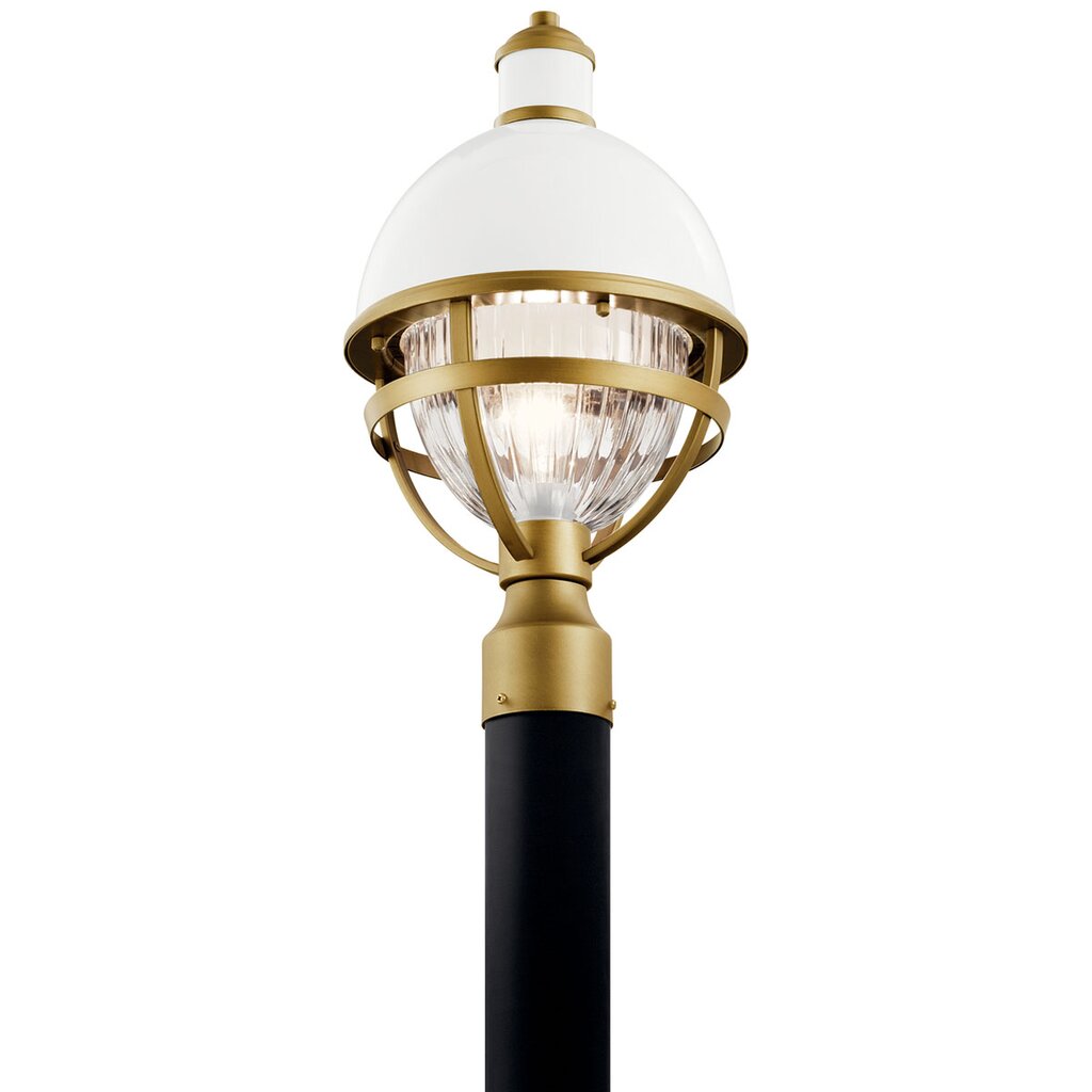Kichler 59052WH Fixture Tollis 18" 1 Light Post juxtaposes a