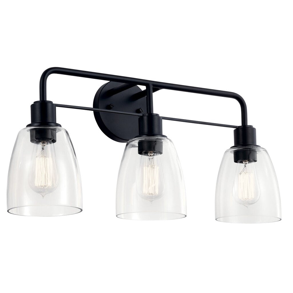 Kichler 55102BK Fixture The Meller 24" 3 light vanity manifests