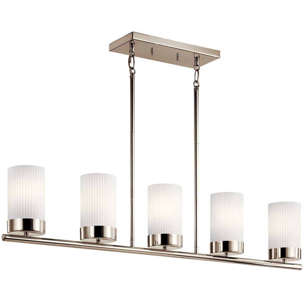 Kichler 52430PN Fixture Ciona 5 light linear chandelier captures
