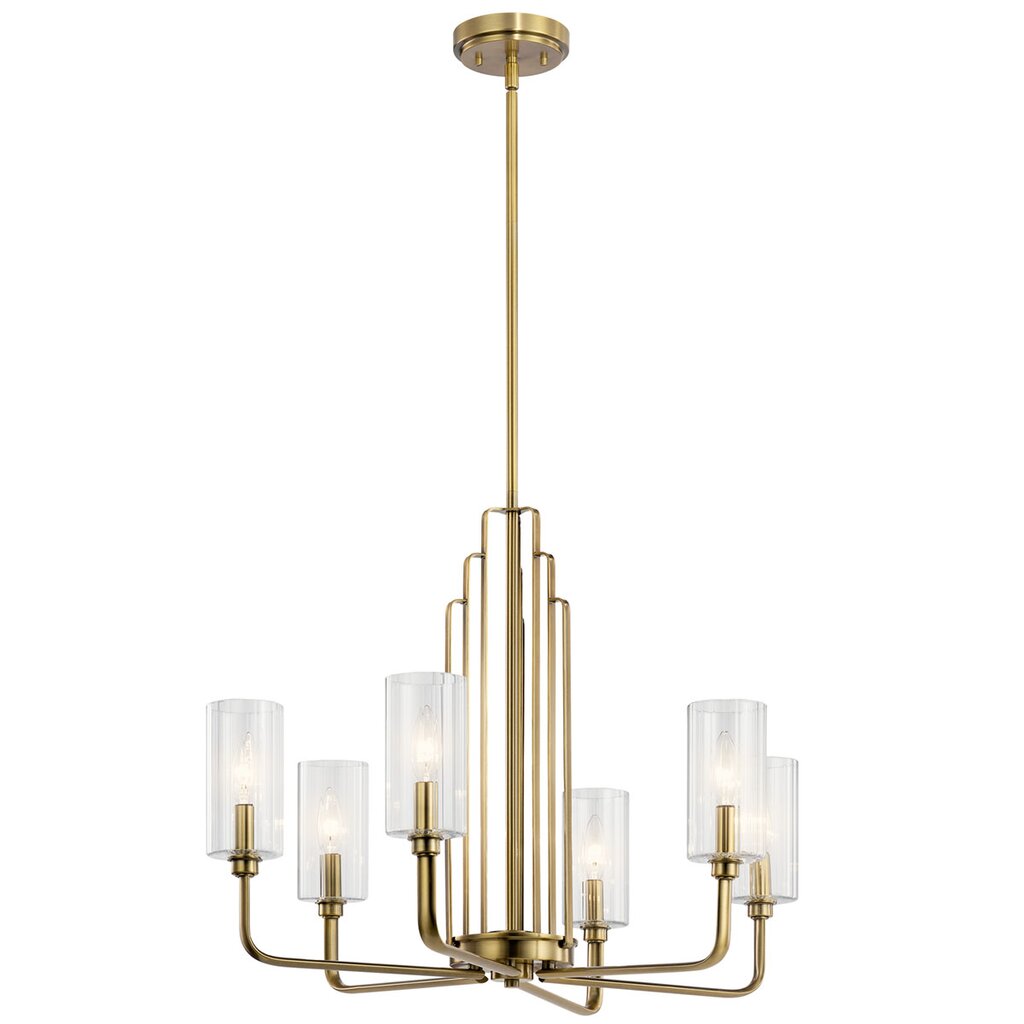 Kichler 52411BNB Fixture The Kimrose 6 light chandelier is an Art Deco