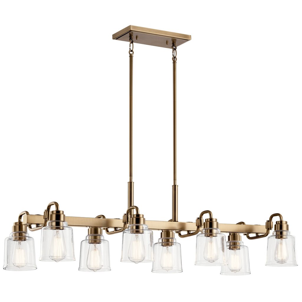 Kichler 52400WBR Fixture The Aivian 42" 8 linear light chandelier