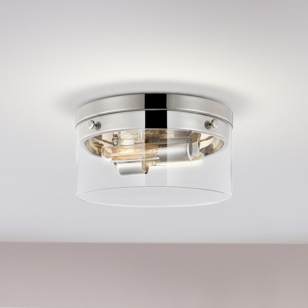 Satco 60-7636 Flush Mount Fixture Intersection; Small Polished Nickel