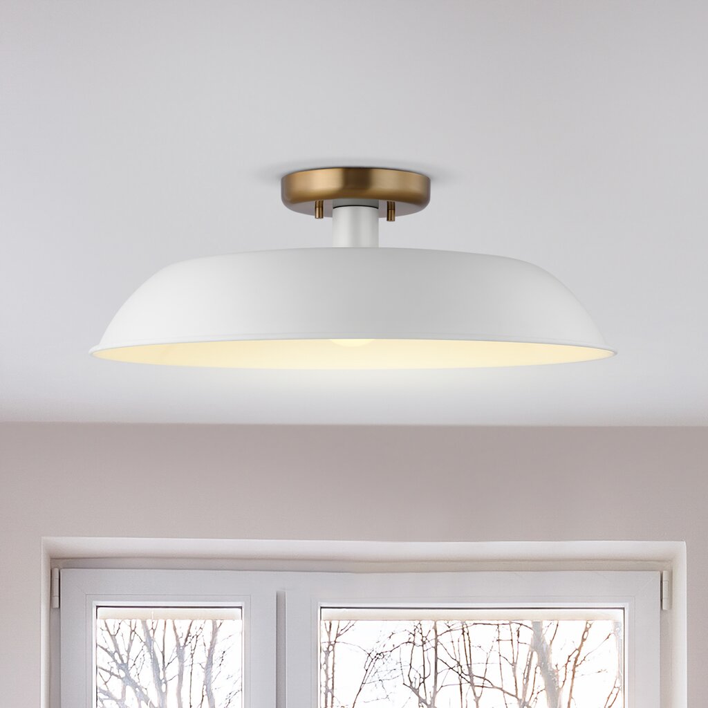 Satco 60-7493 Semi Flush Fixture Colony; 1 Light; Medium Semi-Flush