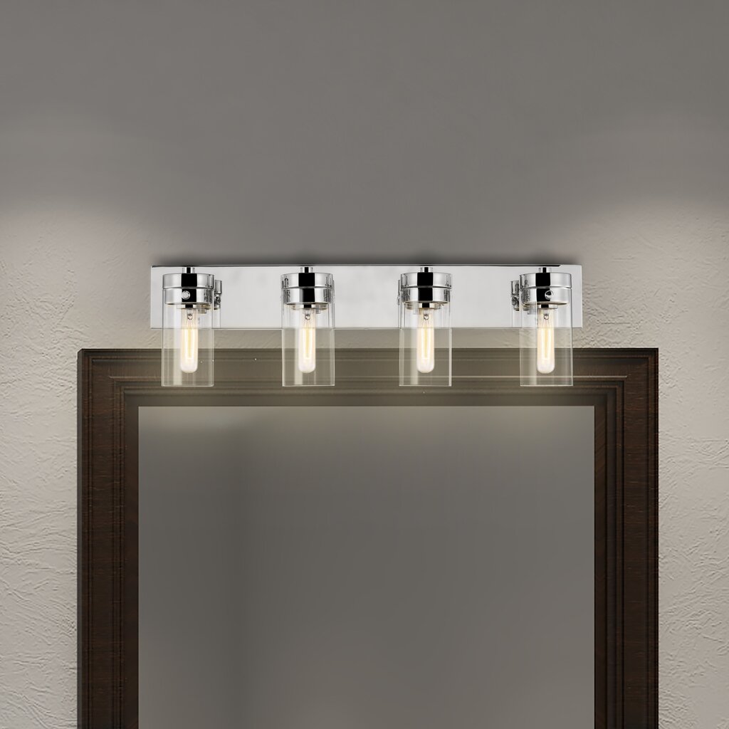 Satco 60-7634 Vanity Fixture Intersection; 4 Light; Polished Nickel
