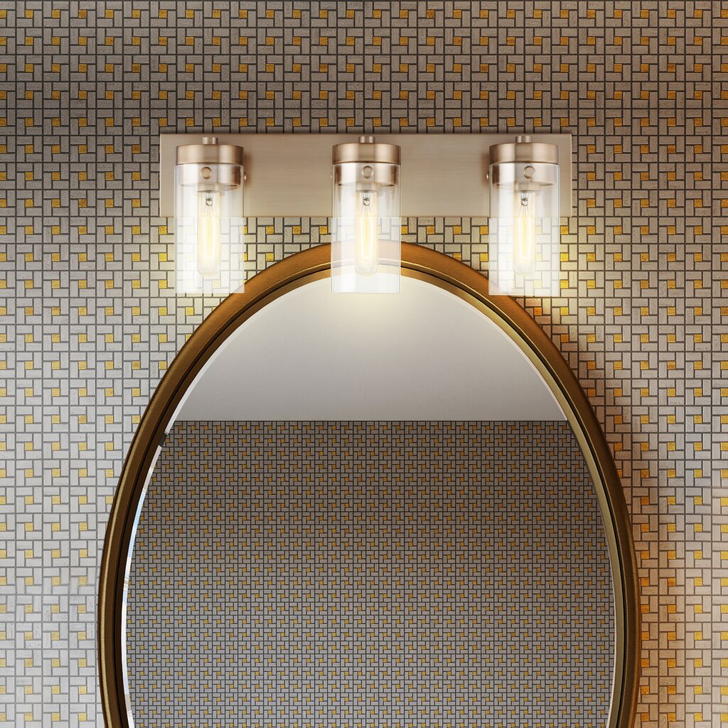 Satco 60-7533 Vanity Fixture Intersection; 3 Light; Burnished Brass