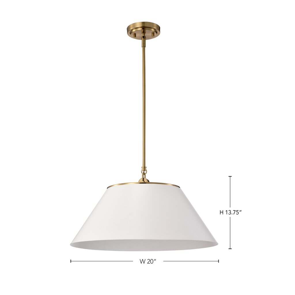 Satco 60-7415 Pendant Fixture Dover; 3 Light; Large White with Vintage