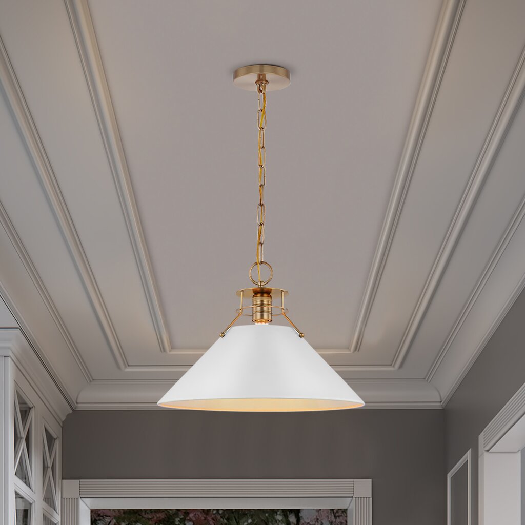 Satco 60-7526 Pendant Fixture Outpost; 1 Light; Large Matte White with