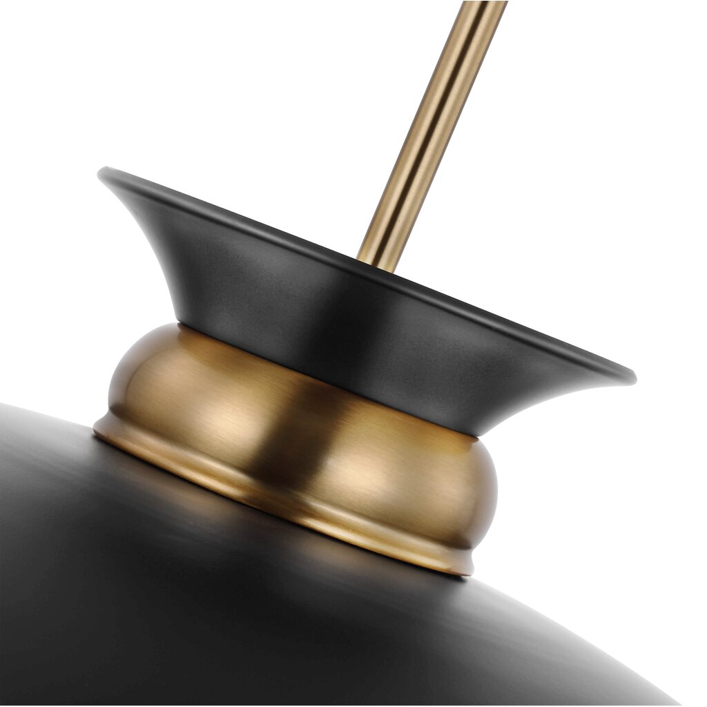 Satco 60-7462 Pendant Fixture Perkins; 1 Light; Large Matte Black with