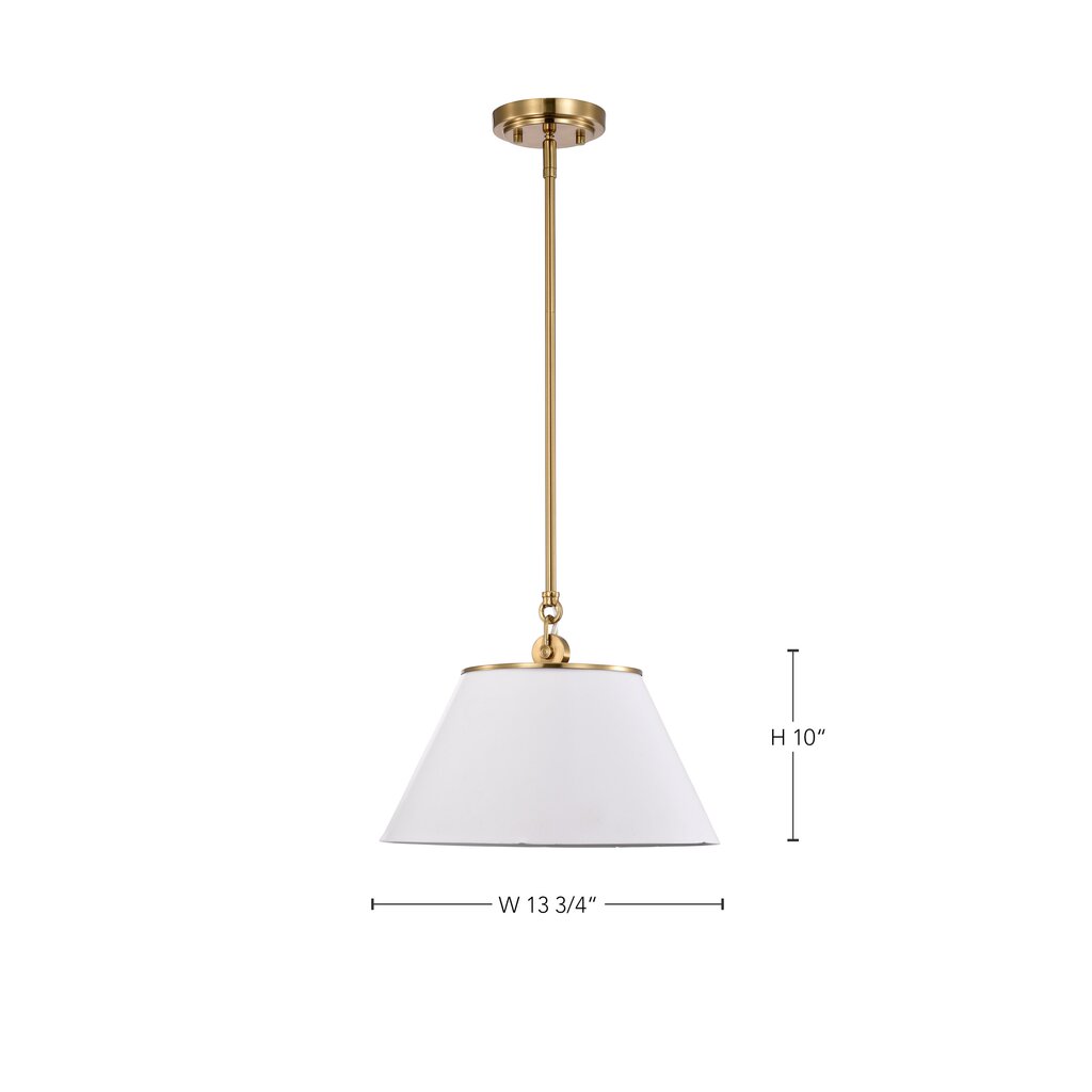 Satco 60-7412 Pendant Fixture Dover; 1 Light; Medium White with