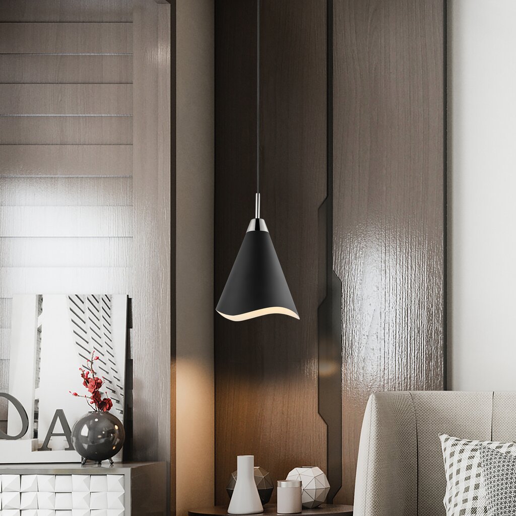 Satco 60-7475 Pendant Fixture Tango; 1 Light; Medium Matte Black with