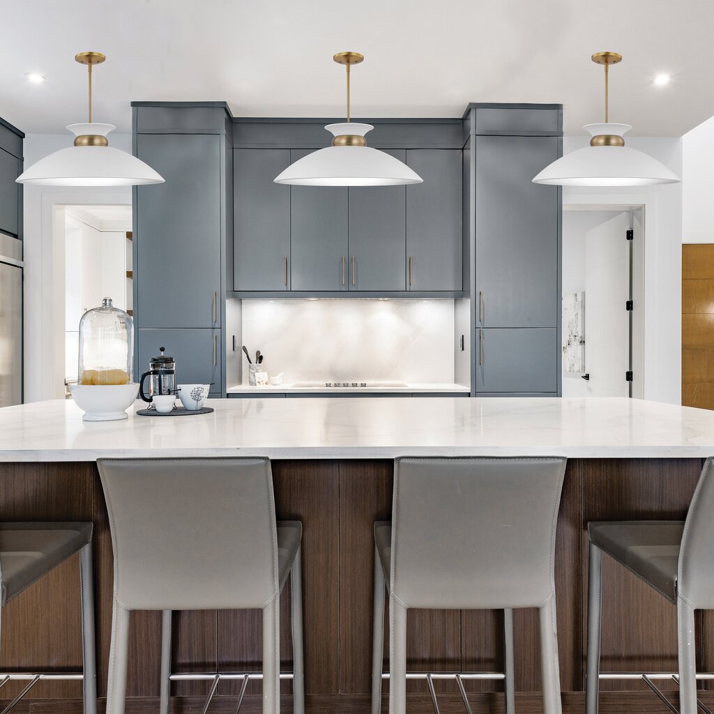 Satco 60-7464 Pendant Fixture Perkins; 1 Light; Medium Matte White