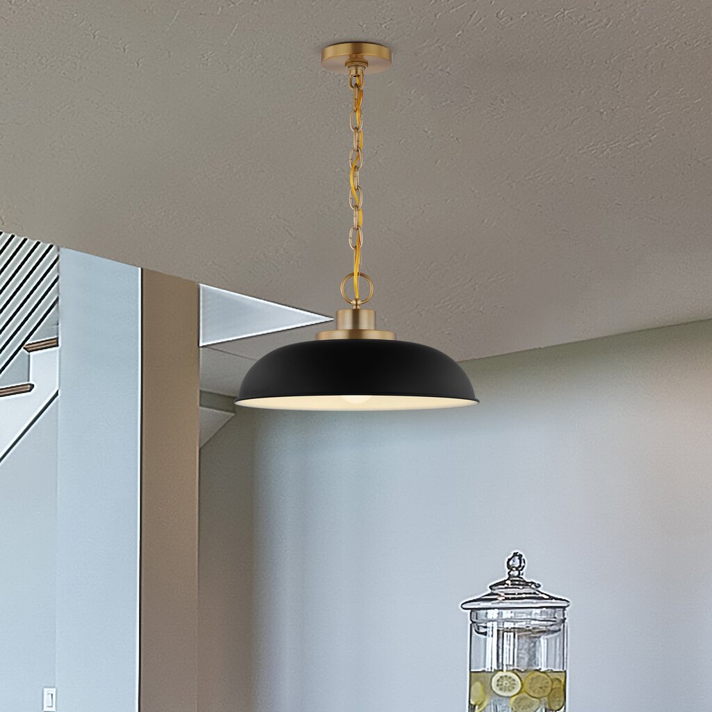 Satco 60-7481 Pendant Fixture Colony; 1 Light; Small Matte Black with