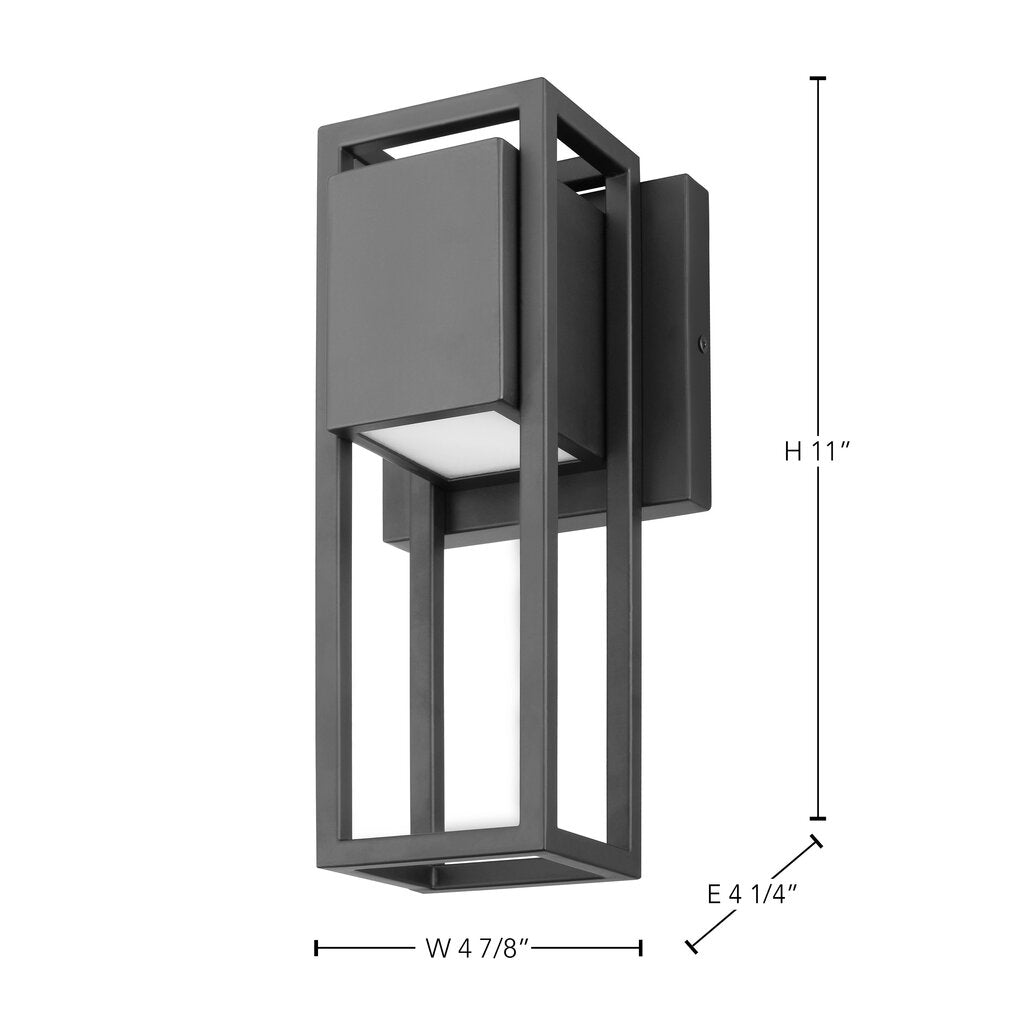 Satco 62-1653 10W LED Wall Lantern Fixture Supreme; Small Matte Black