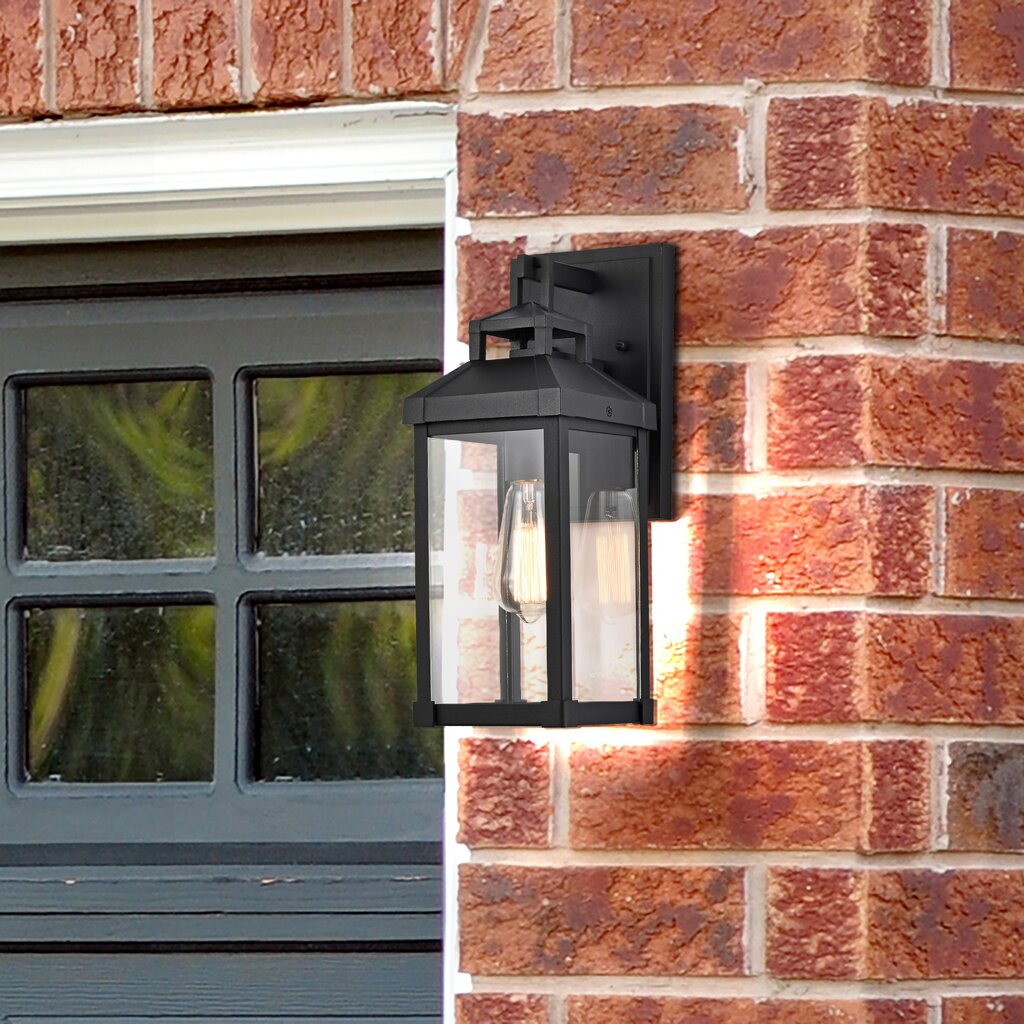 Satco 60-7371 Wall Lantern Fixture Corning; 1 Light Medium Matte Black