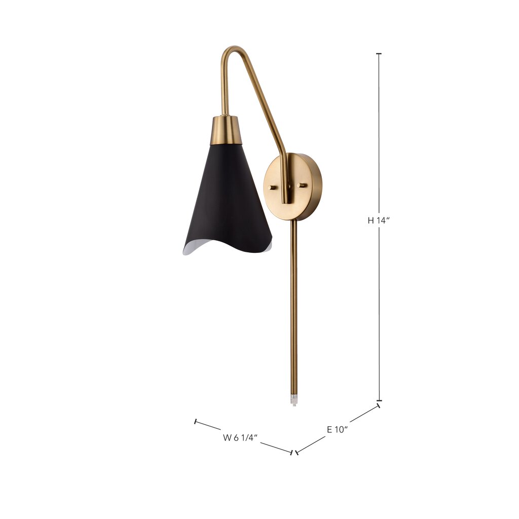 Satco 60-7467 Sconce Fixture Tango; 1 Light; Wall Matte Black with