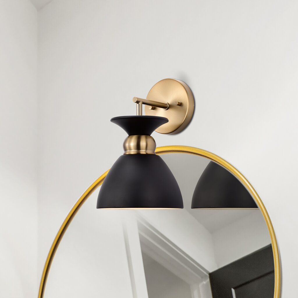 Satco 60-7458 Sconce Fixture Perkins; 1 Light; Wall Matte Black with