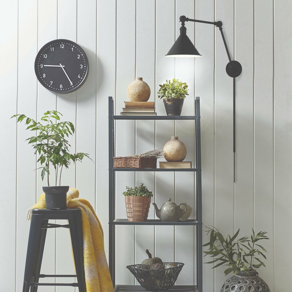 Satco 60-7363 Sconce Fixture Delancey Swing Arm Lamp; Matte Black with