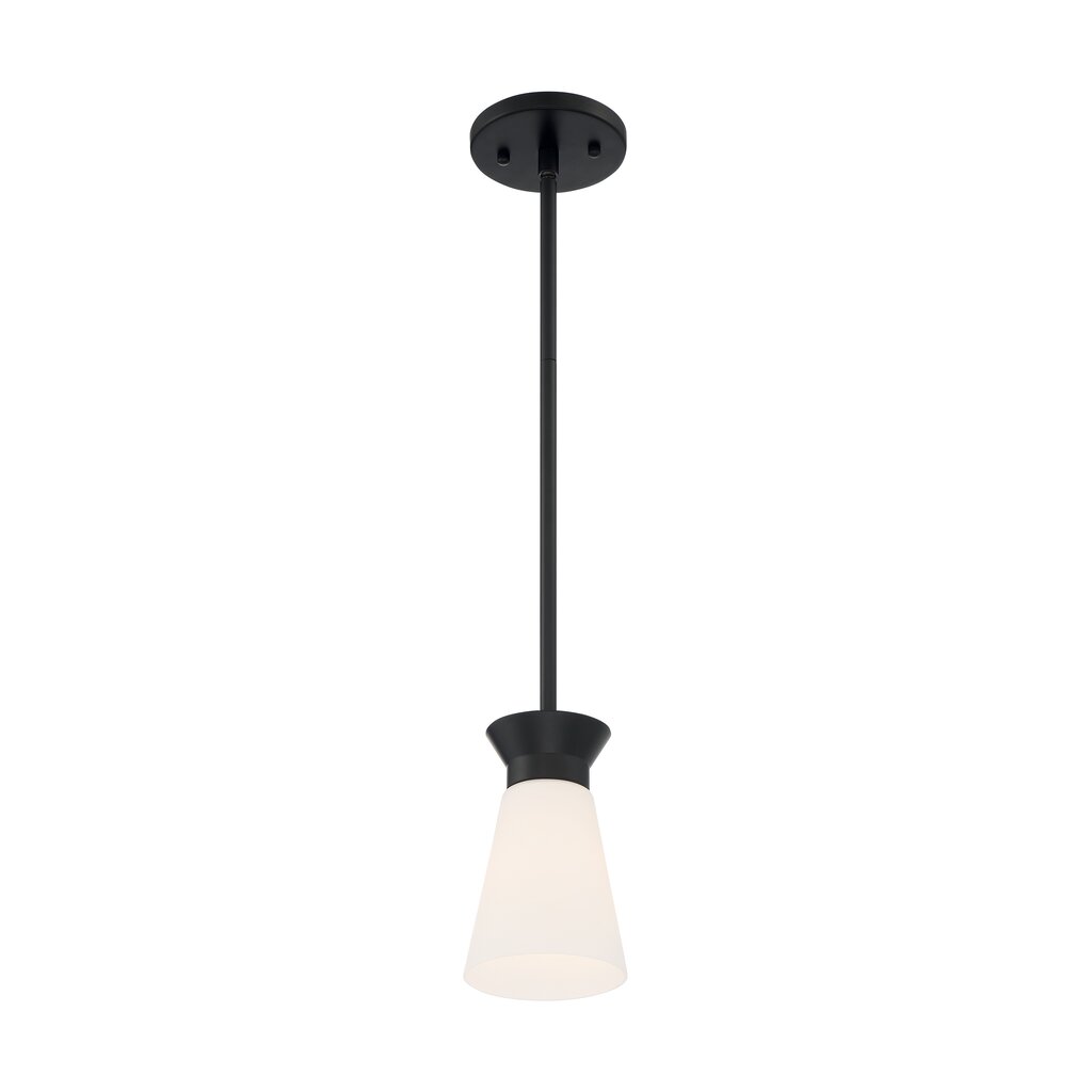 Satco 60-7314 Mini Pendant Fixture Caleta; 1 Light; Black Finish with