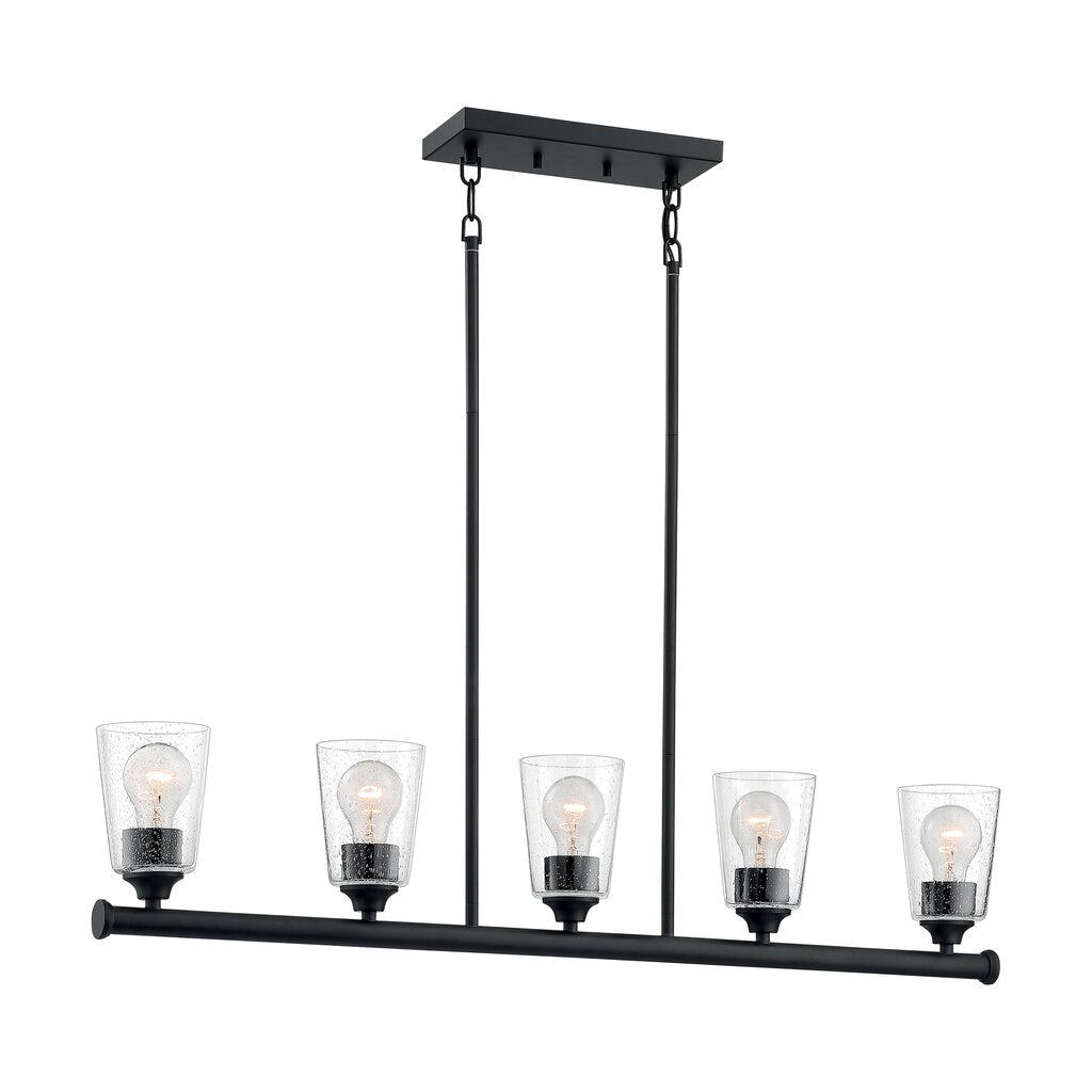 Satco 60-7286 Island Pendant Fixture Bransel; 5 Light; Matte Black