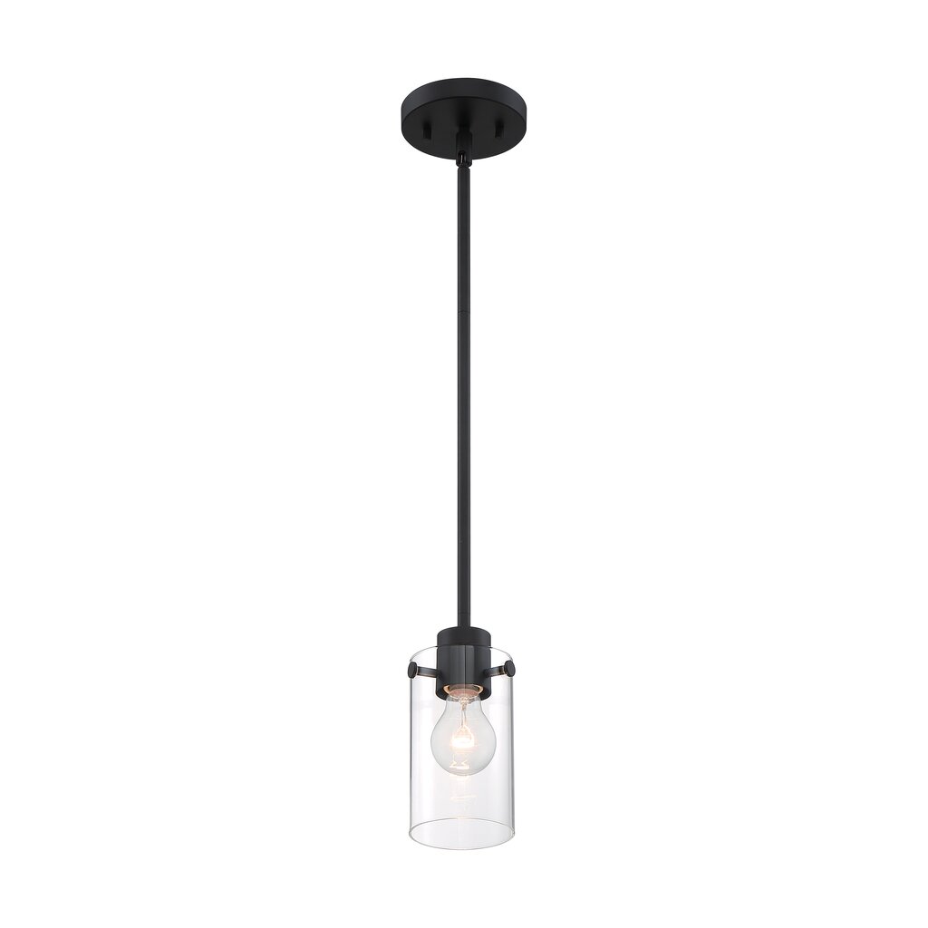 Satco 60-7270 Mini Pendant Fixture Sommerset; 1 Light; Matte Black