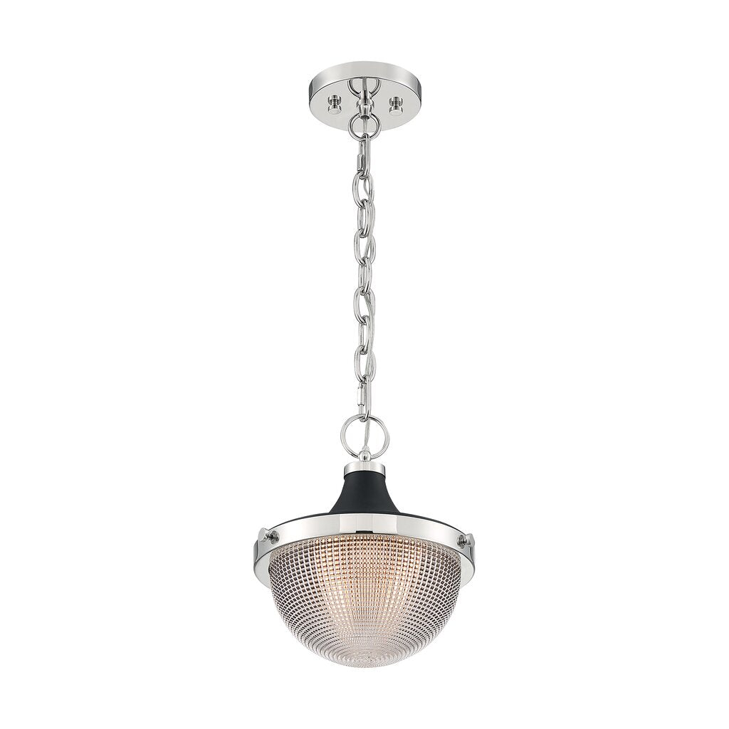 Satco 60-7069 Pendant Fixture Faro; 1 Light; Small Polished Nickel