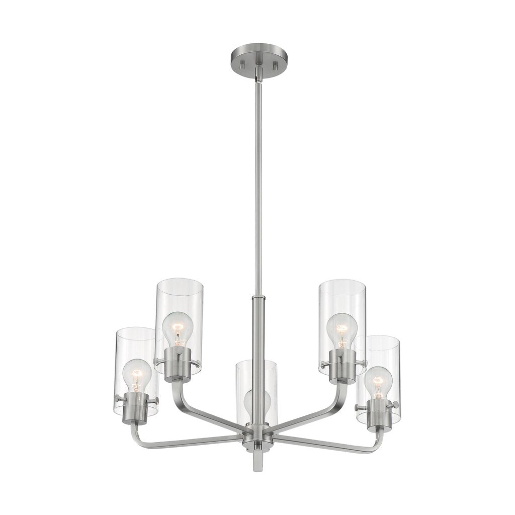 Satco 60-7175 Chandelier Fixture Sommerset; 5 Light; Brushed Nickel