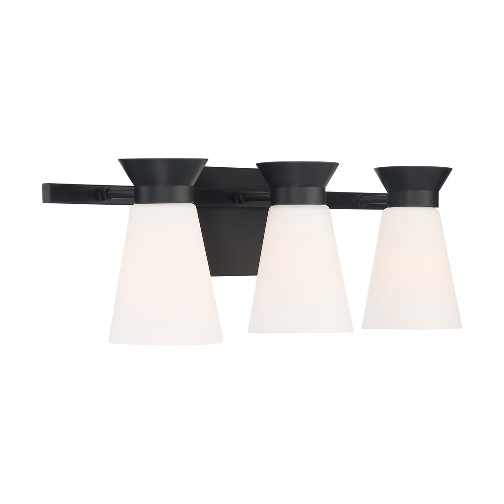 Satco 60-7313 Vanity Fixture Caleta; 3 Light; Black Finish with