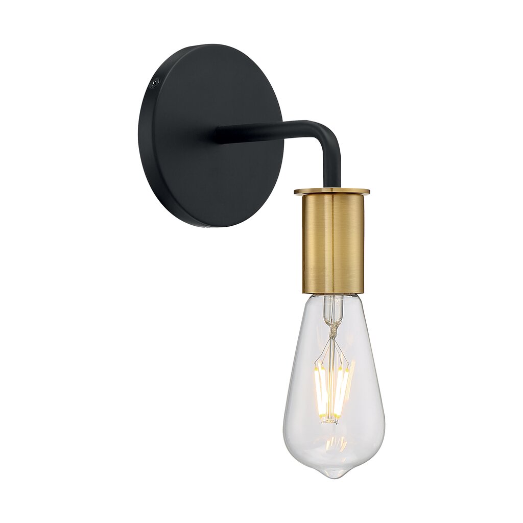 Satco 60-7341 Sconce Fixture Ryder; 1 Light; Wall Black Finish with