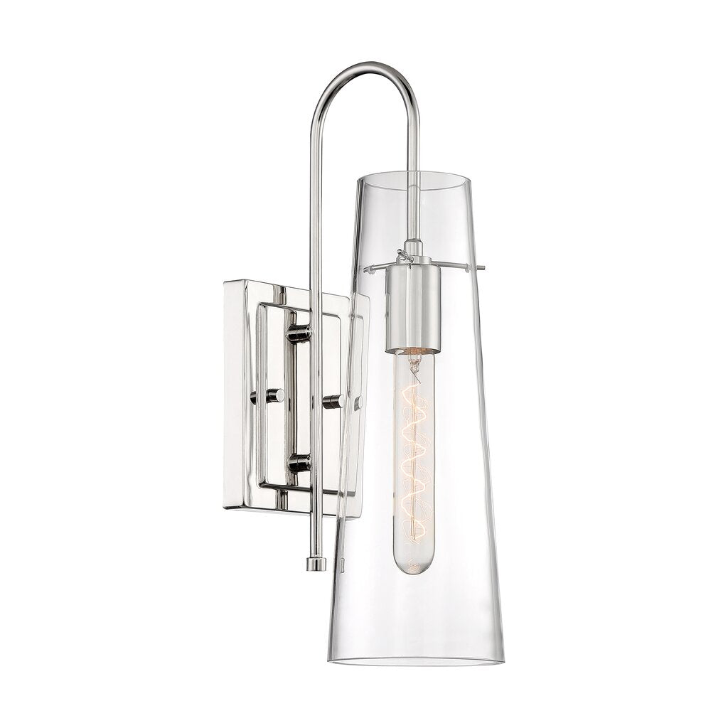 Satco 60-6869 Sconce Fixture Alondra; 1 Light; Wall Polished Nickel