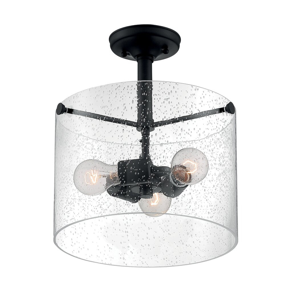 Satco 60-7288 Semi Flush Fixture Bransel; 3 Light; Semi-Flush Matte