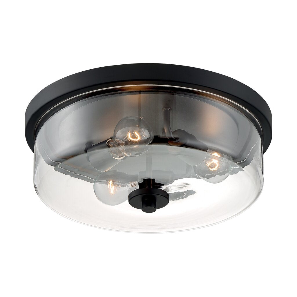 Satco 60-7269 Flush Mount Fixture Sommerset; 3 Light; Matte Black