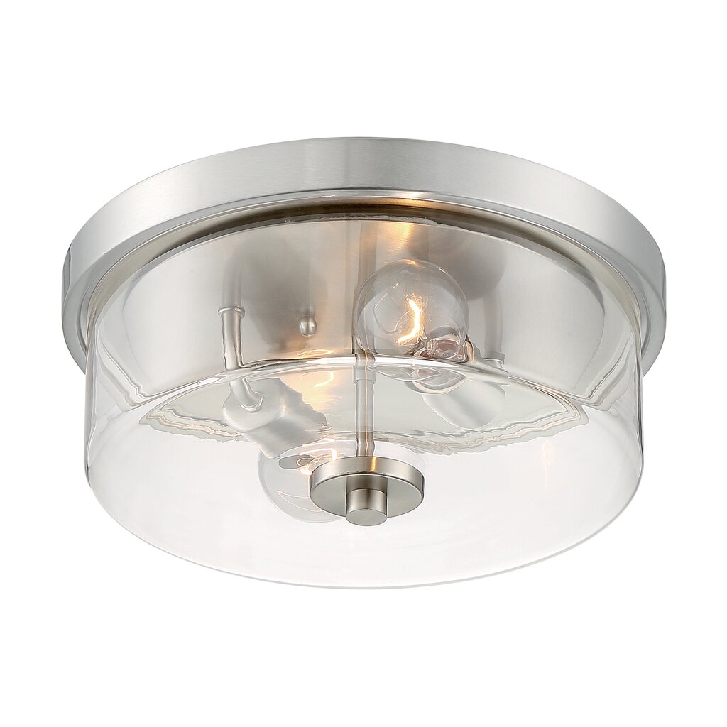 Satco 60-7168 Flush Mount Fixture Sommerset; 2 Light; Brushed Nickel