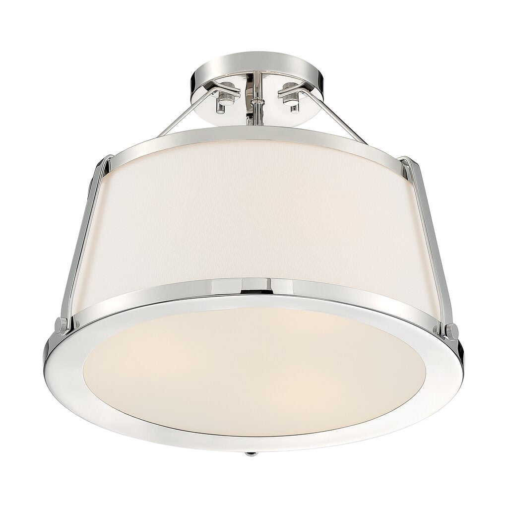Satco 60-6996 Semi Flush Fixture Cutty; 3 Light; Semi-Flush Polished