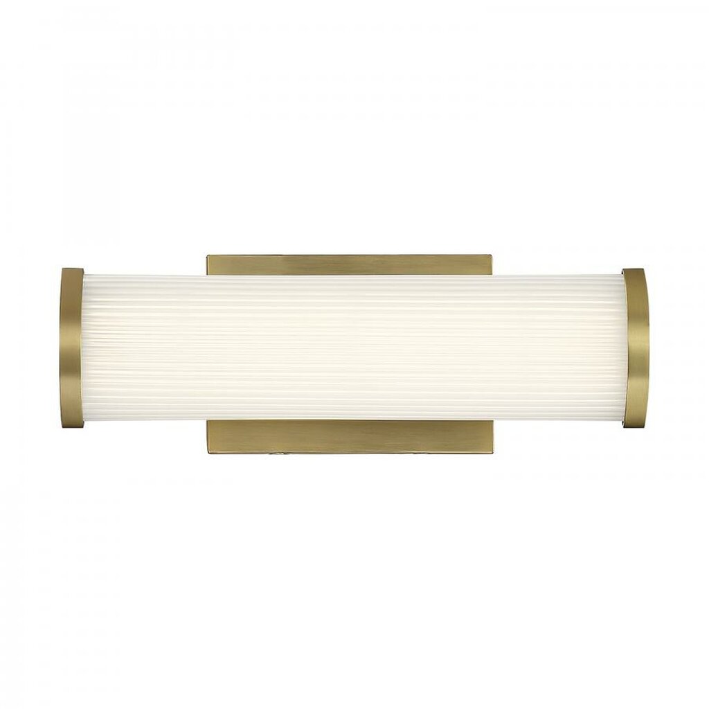 Satco 62-1591 13W LED Vanity Fixture Lena; Brushed Brass with Striped