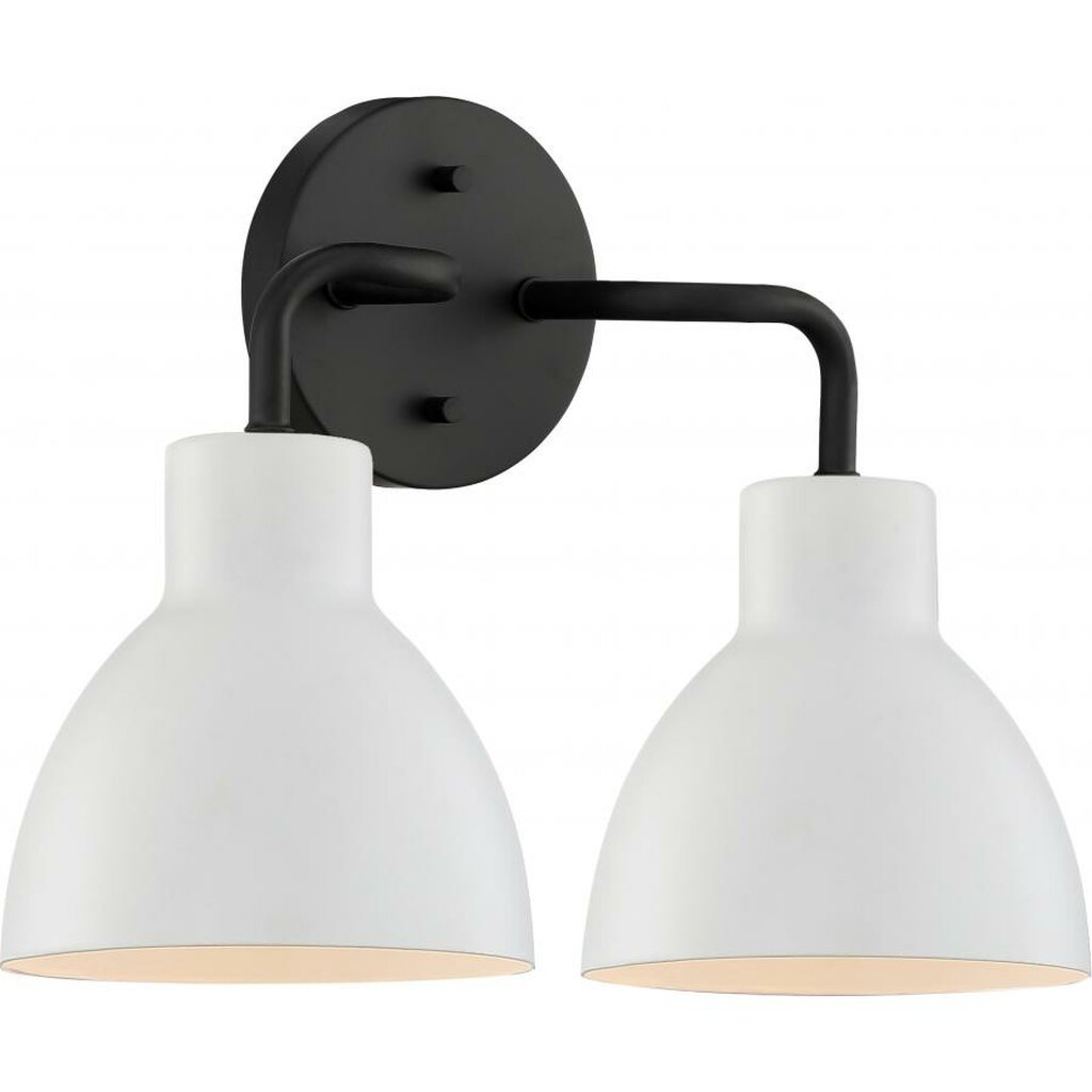 Satco 60-6785 Vanity Fixture Sloan; 2 Light; Matte Black Finish with