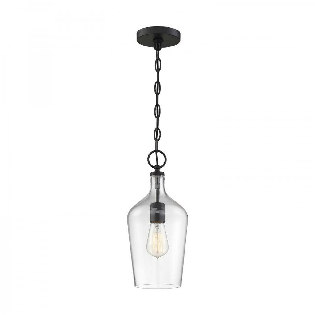 Satco 60-6749 Pendant Fixture Hartley; 1 Light; Matte Black Finish