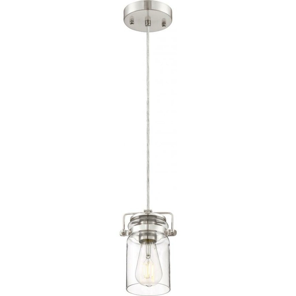 Satco 60-6736 Mini Pendant Fixture Antebellum; 1 Light; Brushed Nickel