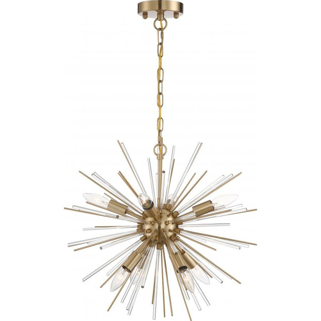 Satco 60-6994 Chandelier Fixture Cirrus; 8 Light; Vintage Brass Finish