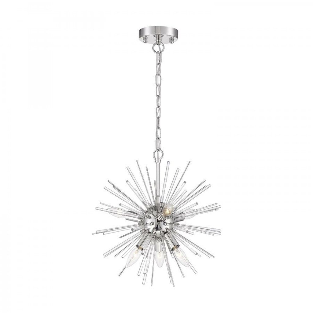 Satco 60-6991 Chandelier Fixture Cirrus; 6 Light; Polished Nickel