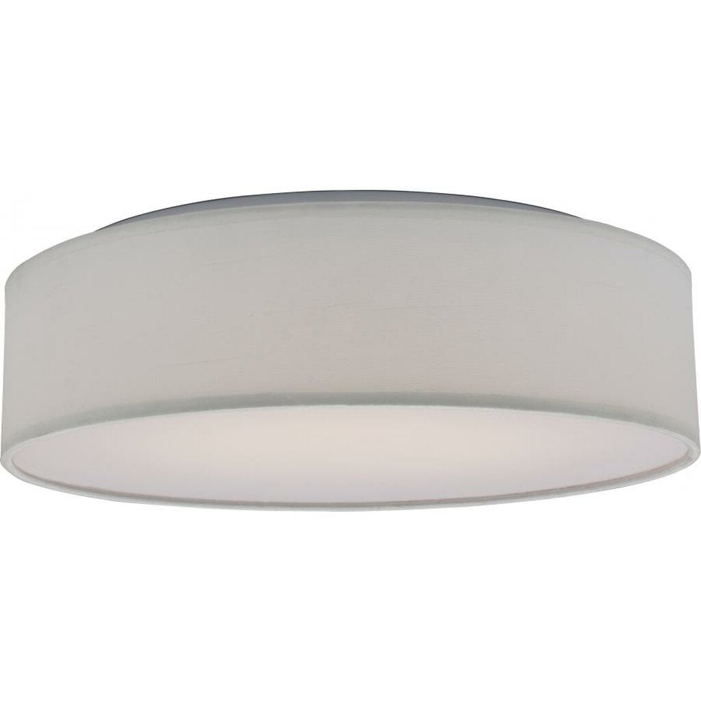 Satco 62-990R1 20W LED Flush Mount Fixture Decor - 15" Fabric Drum